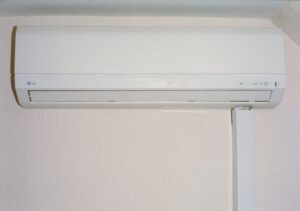 ductless mini-split indoor unit in a classic California bungalow - adding cooling without ductwork options compared